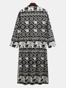 Casual Printed Long Sleeve Dubai Robe