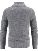 Men's Plus Size Zip-Up Long Sleeve Cardigan