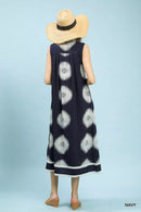 Umgee Sleeveless Geometric Midi Dress