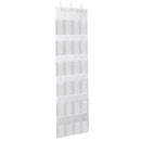 Over the Door Shoes Rack 24-Pocket Crystal Clear Organizer 6-Layer Hanging Storage Shelf for Shoes Slippers Small Toys Closet Cabinet