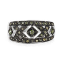 0.27 Carat Genuine Green Diamond .925 Sterling Silver Ring