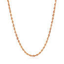 14k Rose Gold Solid Diamond Cut Rope Chain (2.30 mm)