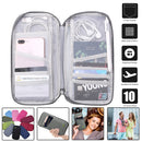 Travel Passport Wallet 12Cells Ticket ID Credit Card Holder Water Repellent Documents Phone Organizer Zipper Case Business Trip Daily Use