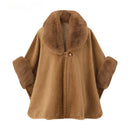 Solid-color Large Fur-collar Shawl