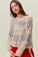 SO ME Seashell Lightweight Sweater Top