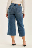 Judy Blue High Waist "Dottie" Wide Crop Md Quarry Fade Jeans