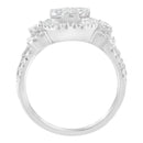 14K White Gold 2 1/4 Cttw Diamond Cocktail Cluster Ring (G-H Color, SI2-I1 Clarity) - Size 7