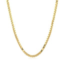 2.0mm 14k Yellow Gold Semi Solid Box Chain