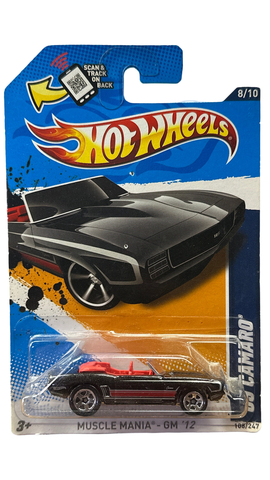 Hot Wheels Muscle Mania GM 12 (2011) Black 69 Camaro 108/247