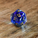 Blue Crystal Multifaceted Glass Dice Set