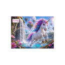 Personalized Unicorn Wooden Puzzle with Name | White Unicorn, Waterfall, Floating Islands and Rainbow | 60 Pieces | Gift for Girls