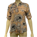 Calvin Klein Printed Tab-Sleeve Top Blush Floral, Size XS