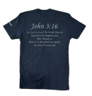 Black John 3:16 Reflective Adult T-Shirt
