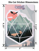 Sticker: A D20 Scene Waterproof Die Cut