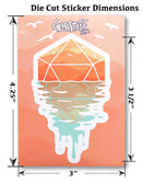 Sticker: A D20 Sunset Waterproof Die Cut