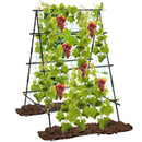 A-Frame Garden Cucumber Trellis with Netting for Climbing Plants Outdoor-Black