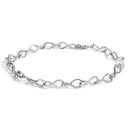 .925 Sterling Silver 1/2 Cttw Linked Infinity Anklet