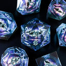 Enchanted Dragon (Blue) Liquid Core Dice Set