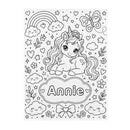 Personalized Unicorn Coloring Doodle Blanket with 12 Fabric Markers