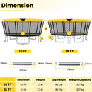 ASTM Compliant Recreational Trampoline with Non-Slip Ladder-Yellow