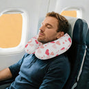 Personalized Hearts Travel Neck Pillow with Name | Pink and White Hearts Pattern | Memory Foam | Valentine's and Romantic Gift