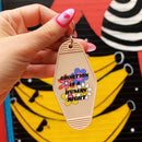 Abortion is a Human Right Keychain in Groovy '70s Flower Print