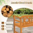 Acacia Wood 2-Person Patio Loveseat with Backrest and Armrests for Porch