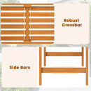 Acacia Wood 2-Person Patio Loveseat with Backrest and Armrests for Porch
