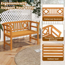 Acacia Wood 2-Person Patio Loveseat with Backrest and Armrests for Porch