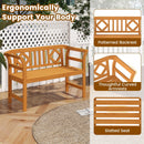 Acacia Wood 2-Person Patio Loveseat with Backrest and Armrests for Porch