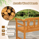Acacia Wood 2-Person Patio Loveseat with Backrest and Armrests for Backyard
