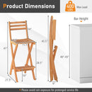 Acacia Wood Bar Height Chair with Backrest and Footrest for Backyard