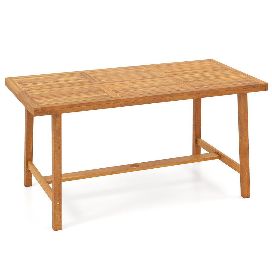 Acacia Wood Dining Table for 6 People Heavy-Duty Indoor Outdoor