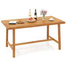 Acacia Wood Dining Table for 6 People Heavy-Duty Indoor Outdoor