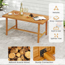 Acacia Wood Dining Table for 6 People Heavy-Duty Indoor Outdoor