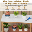Outdoor Potting Bench Acacia Wood Garden Potting Table Planting Work Bench Station with Louvered Doors