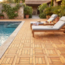 Acacia Wood Interlocking Deck Tiles 12x12 Inch