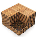 Acacia Wood Interlocking Deck Tiles 12x12 Inch