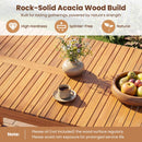 Acacia Wood Outdoor Garden Bench Set of 1/2 with Slatted Seat for Front Porch