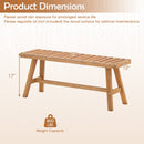 Acacia Wood Outdoor Garden Bench Set of 1/2 with Slatted Seat and 800 lbs Capacity