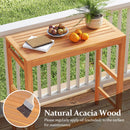 Acacia Wood Outdoor Bar Table with Slatted Tabletop for Balcony