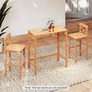 Acacia Wood Outdoor Bar Table with Slatted Tabletop for Balcony