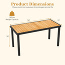 Acacia Wood Outdoor Dining Table with 1.97" Umbrella Hole for 6 People