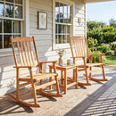 Acacia Wood Oversized Rocking Chair with High Back