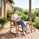 Acacia Wood Oversized Rocking Chair with High Back