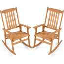 Acacia Wood Oversized Rocking Chair with High Back