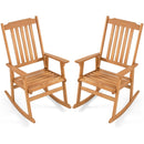 Acacia Wood Oversized Rocking Chair with High Back