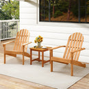 Acacia Wood Patio Adirondack Chair with Inclined Seat and High Backrest for Porch Poolside-Natural