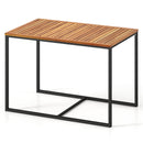 Acacia Wood Patio Dining Table with Metal Frame-Navy