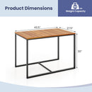 Acacia Wood Patio Dining Table with Metal Frame-Navy